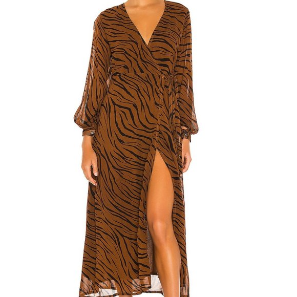 FAITHFULL THE BRAND Tiger Florian Wrap Dress - Picture 1 of 8
